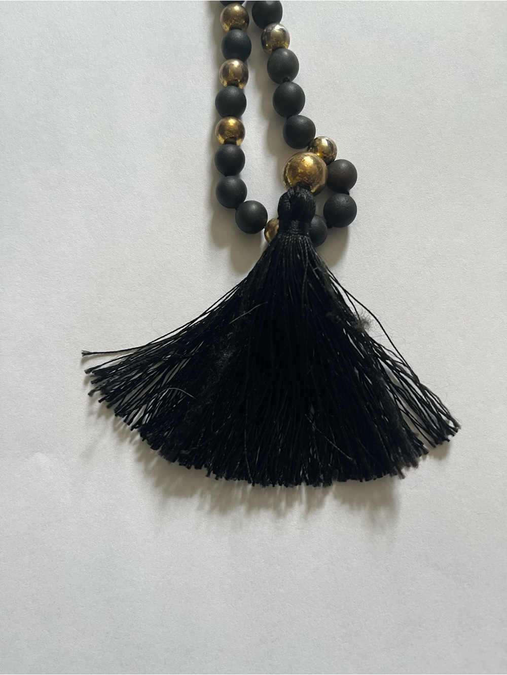 Gorjana Black Beaded Tassel Necklace with Gold Accents - Picture 5 of 5